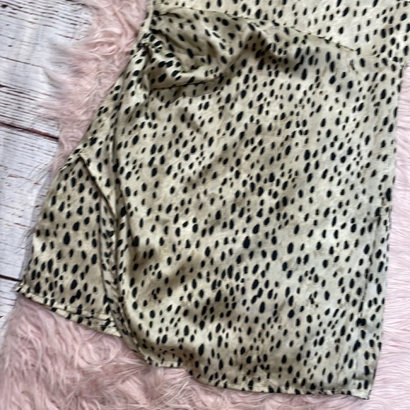 Zara Cream brown leopard print spaghetti strap mini dress - Picture 9 of 9